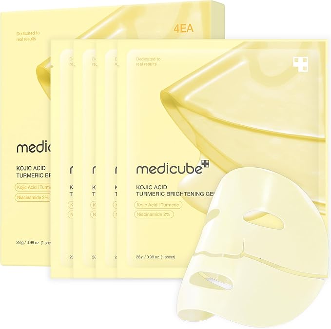 Medicube Kojic Acid Turmeric Brightening Gold Jelly Gel Mask, 28g x 4ea