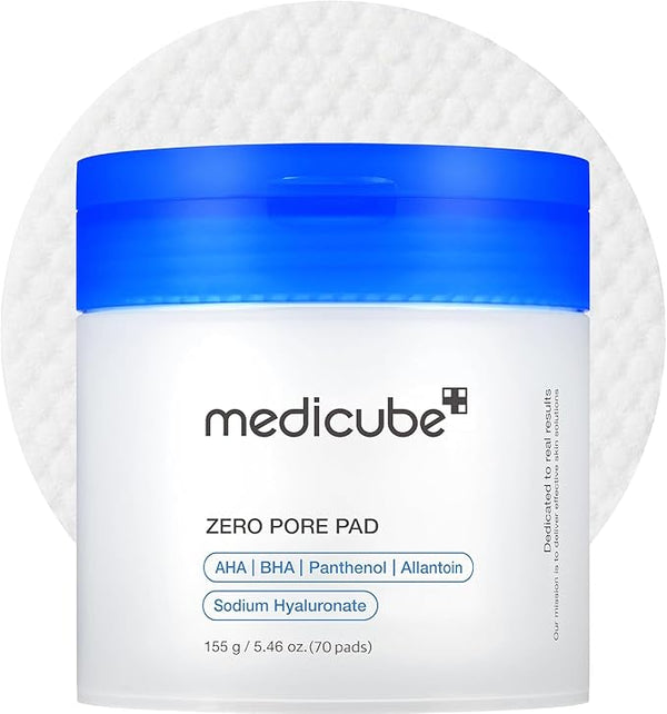 Medicube Zero Pore Pads 2.0 - Dual-Textured Facial Toner Pads for Exfoliation and Minimizing Pores