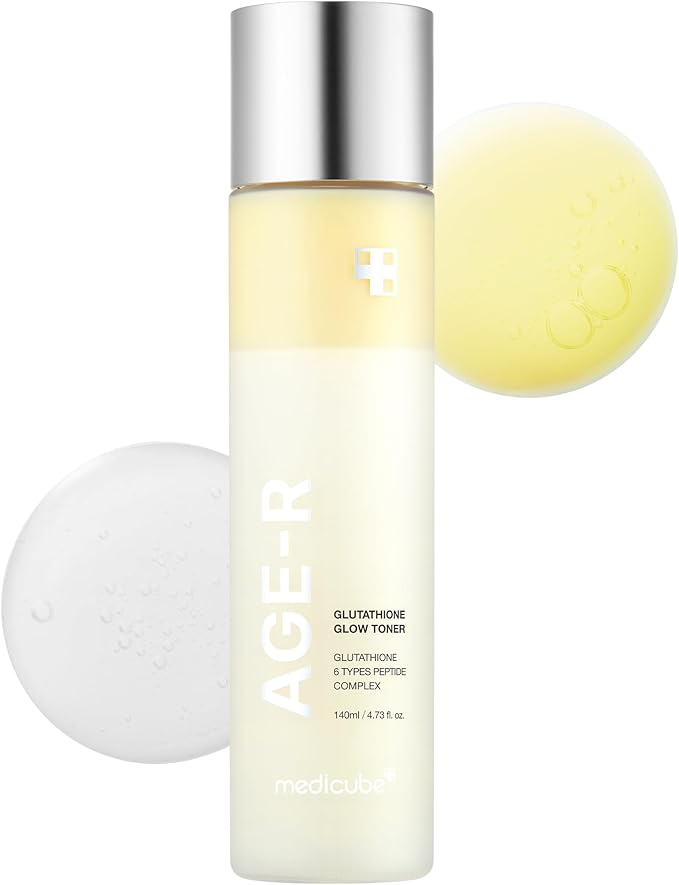medicube Age-R Glutathione Glow Milky Toner, Low-Irritation Double Layer Toner for Glass Glow Skin with Peptide