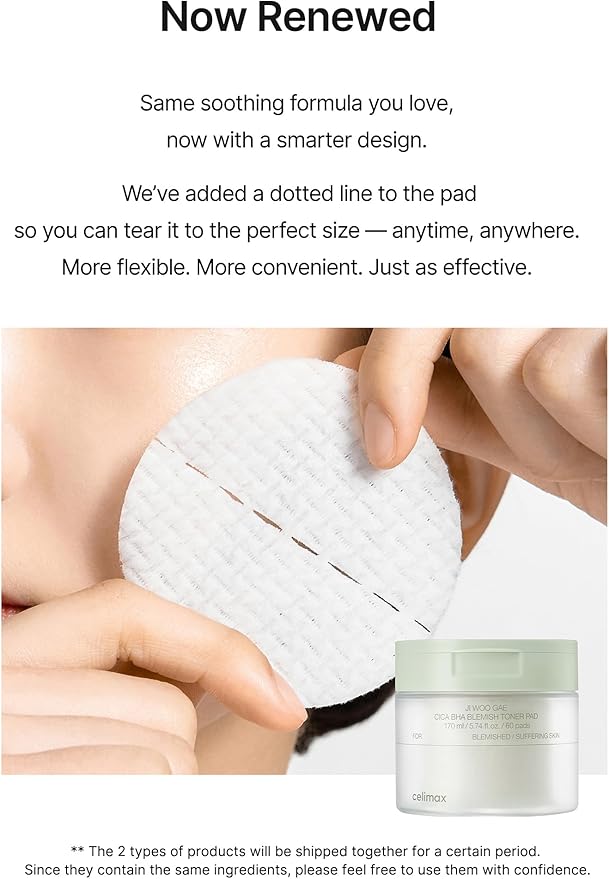 Celimax Ji.Woo.Gae Cica BHA Toner Pad | Lightweight Exfoliating & Refreshing
