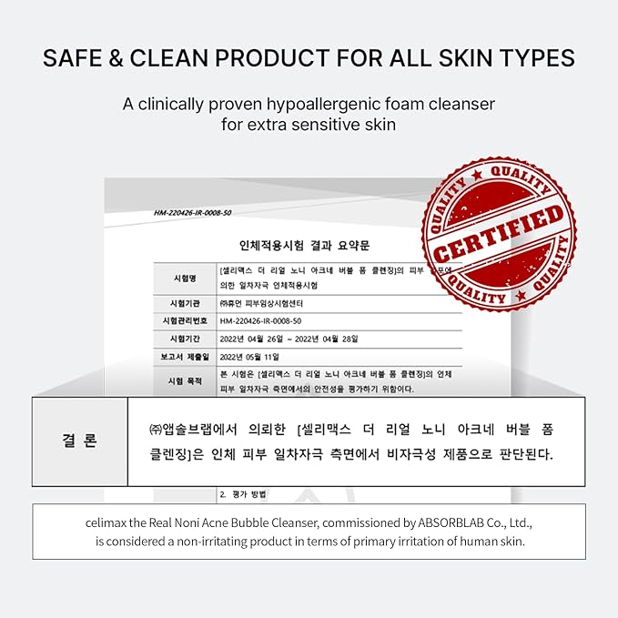 celimax Noni Bubble Cleanser | Mild Formula Face Wash
