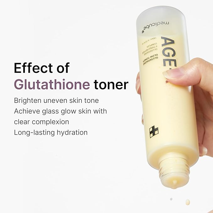 medicube Age-R Glutathione Glow Milky Toner, Low-Irritation Double Layer Toner for Glass Glow Skin with Peptide