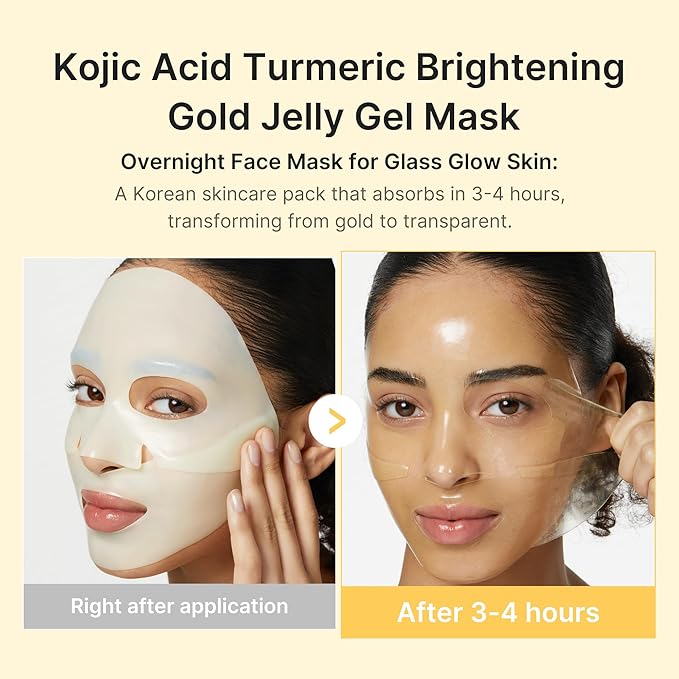 Medicube Kojic Acid Turmeric Brightening Gold Jelly Gel Mask, 28g x 4ea