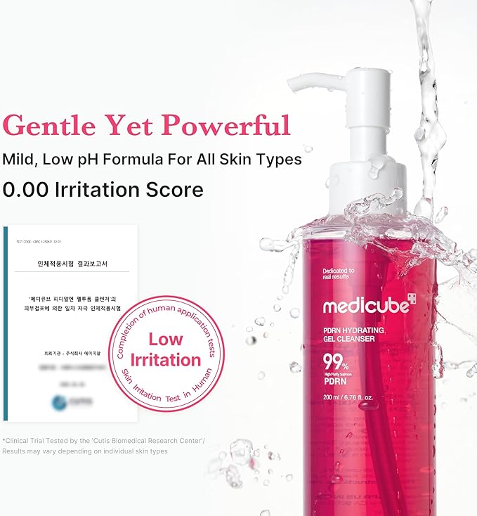 medicube PDRN Jelly to Foam Cleanser | Low pH Hydrating Daily Face Wash for All Skin Types | With PDRN, Collagen & LHA