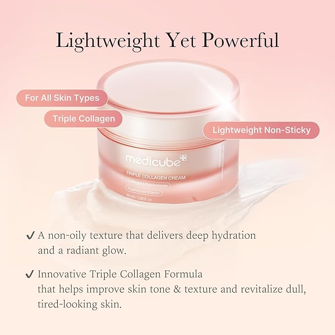 medicube Triple Collagen Cream - Hydrating & Firming Moisturizer with Hyaluronic Acid